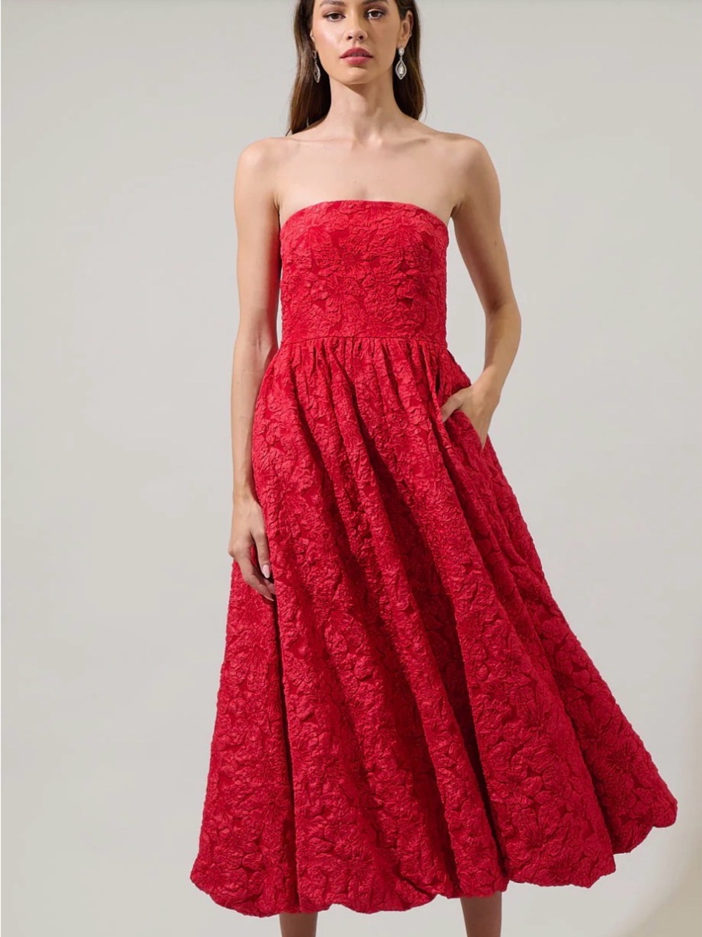 Sugarlips Arielle Jacquard Belle Strapless Maxi Dress